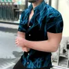 Барокко гавайская рубашка с коротким рукавом 3D Печать Летние мужские мужские