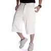 Pure White Lose Plus Size Hip-Hop Jorts Herren geschnittene Denim-Shorts Solid 240430