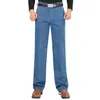 Jeans para hombres Pantalones rectos de mezclilla de mezclilla Colorfast Calificación de estilo de negocio con pierna ancha