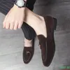 Chaussures décontractées en cuir masculin pour hommes mocassins de pavillon confortables mocassins brun noir confortables mocasines en daim