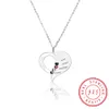 925 Silver Silver Gravé Pendant MUM Collier de pierre de naissance Love Pendante Memorial Family Friends Gift for Mère Bijoux de la fête des Mères 240422