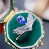 Cluster anneaux tanzanite naturelle pour femmes argent 925 bijoux de luxe pierres de luxe 18 km