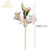 Flores decorativas 75 cm Long Lily Party Artificial Boda Bouquet Planta falsa para la sala de estar Decoración Garen Touch real