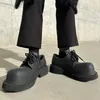 Casual Shoes Men Big Boots Black Guma Gumowa sportowa platforma Koronna w górę podwyższona obcas wtrysku uliczna