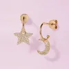 Hoop oorbellen Crmya Moon Star Huggie for Women Gold Color Zirconia Piercing Earring Fashion sieraden Accessoires