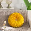 Decorative Figurines European Luxury Velvet Pillow Pad Round Handmade Pleated Pumpkin Seat Cushion 10 Colors