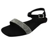 Slippers Chaussures de soutien pour femmes Sandales Boucle Toe Top-flops Chaussure avec Sandale ouverte plate à lacets