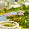 Decorative Flowers 8 Pcs Simulated Cherry Blossom Tree Miniature Sand Table Bush Trees Model Architecture Decor Simulation