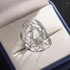 Rings Cluster Anelli in acciaio inossidabile Chakra Mandala Fiore Anello esagonale di David Open per donne Gift Gioielli ebrei israeliani