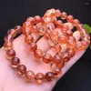 Bracelets de liaison 11 mm Natural Red Fire Quartz Bracelet hématoïde ACCESSOIRES LUXEUR BIENDRES CHAINE RÉGLABLE CRISTAL STONE BANGLE 1PCS