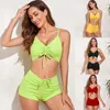 Damskie moda strojów kąpielowych na 2024 Black Green Podstawowe kobiety Letnia marka Design Bikini Split Swimsuit Wysokiej jakości Sexy Sexy