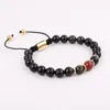 Conception de brin Stone Natural Black Agate Tibetan Perles macrame Bracelet Fengshi de Fengshi