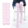 Frauen Socken Streifenstrümpfe Mode Schöne Cartoon süßes Kätzchen über den Kniestockfarben, die undurchsichtige Strumpfhosen elastisch sind