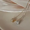 Подвесные ожерелья изысканный цилиндрический наполненный CZ Zircon Collese для женской женской хрустальной хрустальной цепь модных ювелирных украшений