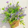 Fleurs décoratives mures suspendues avec panier une fleur artificielle dans des paniers pour la porte décorations de jardin