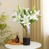 Flores decorativas 75 cm Long Lily Party Artificial Boda Bouquet Planta falsa para la sala de estar Decoración Garen Touch real