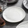 Plates Solid Color Water Ripple Ceramic Dinner Plate Restaurant Salad Dessert Pasta Molecular Cuisine Specialty Tableware