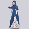 Etnische kleding Vintage Gedrukte moslimvrouwen Abaya Long Maxi -jurken Turkije Dubai Islamitische feest Ramadan jurk femme gewaden gewaad Vestidos