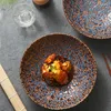 Plakalar Retro Baskılı Seramik Meyve Salatası Kasesi Ev Klasik Yüksek Dereceli Yaratıcı Restoran Erişte Çorba Tabağı