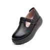 Casual schoenen Koznoy 5 cm retro etnische handleiding echt lederen platform Wedge Summer Women Glip op flats comfortabel plus size niet -vrije tijd