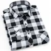 Herfst smart casual heren flanel plaid shirt merk mannelijk zakelijk kantoor lange mouw hoge kwaliteit kleding 240419