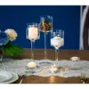 Bougeoir en verre pour bougies flottantes Long Long tige Pilier Candle Poix centrale Mariage Décor Home Decor Party Tableau 240429