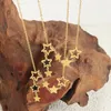 Colliers pendants Collier de bijoux non ternissais élégant 18K Gold plaqué en acier inoxydable Multiple Star pour femmes