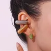 Stud Earrings Elegant Green Pink Tortoiseshell Pear Drop Shape Trendy Women's Warrings 2024 Luxury 18K Gold Plated Waterproof Jewelry