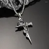 Chains Hip-Hop Retro Rose Cross Titanium Steel Collier Personnalité masculine Accessoires Pendante Brand