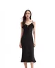 2024 Summer New SP Classic Black Hollow Ruffle Collar Slim Fit Fishtail Knit Dress