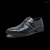 Повседневная обувь бренд мужчина формальная одежда для ботинок черная кожаная кружев