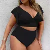 Swimwear pour femmes Plus taille bikini à volants hauts hauts ensembles sexy flouers