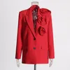 Women's Suits SuperAen Temperance Commuter Loose Casual Suit Spring 2024 Design Stereo Rose Patch Blazer