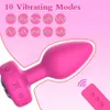 Andere gezondheidsschoonheidsartikelen afstandsbediening Vibrerende siliconen anale knop massage vibrator voor vrouwelijke en mannelijke masturbatie volwassen spel Q240430