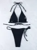 Moda de banho feminina Sexy tanga de tanga de tanga biquíni 2024 feminino feminino feminino biquínis seta de praia brasileira de maiô de maiô biquini preto