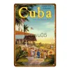 Seasides Metallmalerei Retro Besuch Kuba Libre Metallschilder Pub Bar Room Club Dekor Vintage Beach Urlaubs Wandkunst Pfandmale Plaque Havana Nacht Poster 30x20 cm