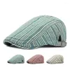 Berets Vintage Art Painter Stripes, чтобы сделать старую шляпу передней шляпу молодые мужчины и женщины уличные повседневные кепку для всех матчей