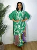 Повседневные платья Anlan Spring Miyake Плиссированные макси-платья модные принт O-образный вырез с тремя четвертью рукав свободно для женщин 2024 7yk1962