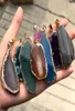 10pcslot Blue Quartz Crystal Stone Pendant Agates Druzy Pendulum Natural Stone Charm Halsband hängande smycken som gör kvinnor heali8328041