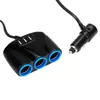 Hochwertige 3 -Wege -Auto -Sockets Auto Zigarette Leichteradapter Leichterer Splitter hellere 5V 3.1A Ausgangsleistung 3 USB -Ladegerät 120W