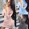 Lässige Kleider 2024 Frühling Herbst Winter Women Pullover Kleider Mode Woll Quasten haarige Laternenhülle Strick -Randparty