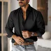 Men's Casual Shirts Vintage Button-up Lapel Thick Men Spring Solid Color Long Sleeve Shirt Male Fashion Loose Cardigan Tops