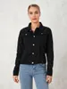 Kvinnorjackor Kvinnor Soped Denim Jacket Casual Stretch Button Down Jean Coat Solid Sleeve Framficka