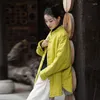 Kvinnors jackor förtjockar kappa kvinnor vinter jacka mode lös bomull linnet kinesiska knut knappkläder zen för