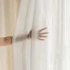Blinds Style mousseline en mousseline de soie rideaux en tulle pour le salon mode à rayures à rayures à rayures à rayures transparente transparente 240429