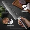 Kiritsuke Chef Couteau 8 "Couteaux de cuisine japonais pour trancher les viandes et les légumes Poignée ergonomique Modèle Laser Couteau bien