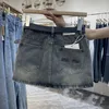 Женская джинсовая паттерна A-Line Юбка с высокой высокой талией дизайнерская мини-юбка Smlxl