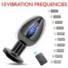Andere Gesundheitszugänge Beauty Items HomeProduct Centerwireless Fernbedienungssteuerung Metall Anal Taste10 Modus Vibrator Q240430