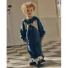 Spring KS Kids Clothing Jungen Fleece Cotton Sweatshirts Autumn Girls Cartoon Swan Dinosaur Pullover Kinder Top Hosen 240430