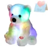 Polar Bear Led Toy Light-up Luminous White Bear Puppe Plüsch Baumwollspielzeug Geschenk für Kinder Mädchen werfen Kissen Geburtstag Festival Tiere 240419